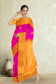 Mexican Pink Korvai Kanjivaram Silk Saree 10075659