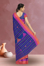 Blue Bengal Handwoven Cotton Saree 10075337