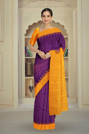 Purple Gadwal Kuttu Silk Saree 10076204