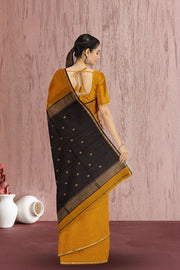 Yellow Maheshwari Silk Cotton Saree 10075263