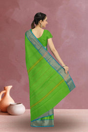 Green Handloom Chettinad Cotton Saree 10075091