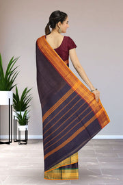 Blue Handloom Chettinad Cotton Saree 10075816