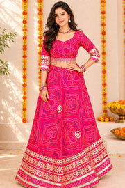Pink Handcrafted Kota Doria Cotton Lehenga 10064752