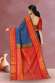 Blue Gadwal Kuttu Silk Saree 10075436