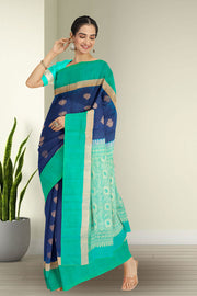 Blue Handloom Kanjivaram Soft Silk Saree 10075677