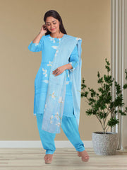 Blue Hand Painted Co-ord Set 10073739