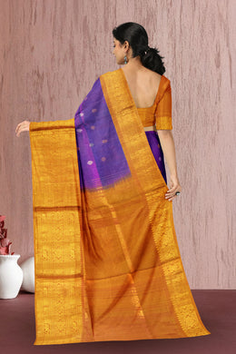Purple Gadwal Silk Saree 10075445