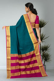 Blue Mysore Crepe Silk Saree 10065819