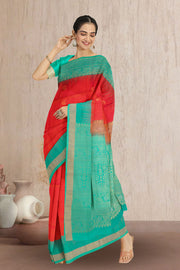 Red Handloom Kanjivaram Soft Silk Saree 10075688