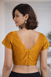 Mustard Yellow Kanjivaram Soft Silk Blouse 10076989