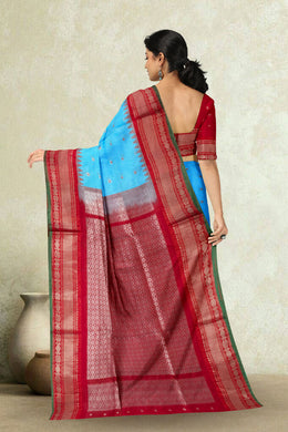 Blue Gadwal Kuttu Silk Saree 10075443