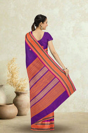 Purple Handloom Chettinad Cotton Saree 10075067
