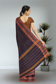 Indigo Blue Handloom Chettinad Cotton Saree 10070031