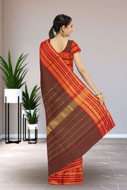 Brown Handloom Kanchi Cotton Saree  10071754
