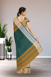 Green Shantipur Tant Bengal Cotton Saree 10074985