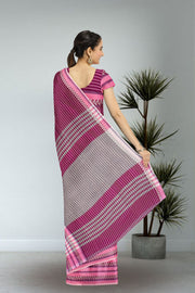 Pink Shantipur Tant Bengal Cotton Saree 10074978