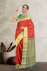 Red Korvai Kanjivaram Silk Saree 10065799