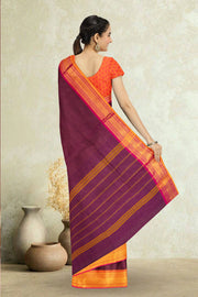 Purple Handloom Chettinad Cotton Saree 10075815
