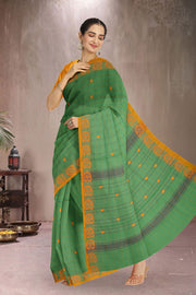Green Handloom Chettinad Cotton Saree 10075868