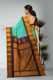 Green Gadwal Kuttu Silk Saree 10076206