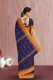 Blue Handloom Chettinad Cotton Saree 10075130