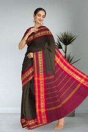 Green Handloom Chettinad Cotton Saree 10075917