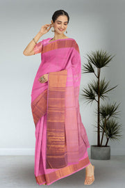 Persian Pink Monotone Kanjivaram Silk Saree 10075620