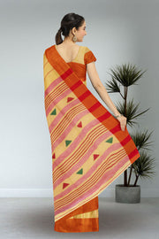 Yellow Bengal Handwoven Cotton Saree 10075336