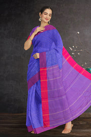 Purple Art Silk Kanjivaram Saree With Checks Design 10076315