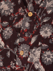 Black Half Sleeve Jahota Printed Cotton Mens Shirt  10074312