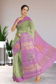  Pastel Pistachio Fancy Kanjivaram Vegan Silk Saree 10075594