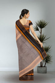 Beige Shantipur Tant Bengal Cotton Saree 10074981