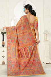 Cream Handloom Kashmir Kani Silk Saree 10075403