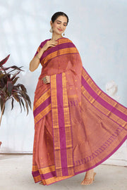 Peach Pure Kanjivaram  Silk Saree 10065791