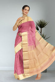 Pink Handloom Kanjivaram Soft Silk Saree 10065356