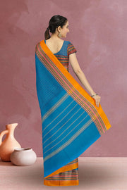 Blue Handloom Chettinad Cotton Saree 10072636