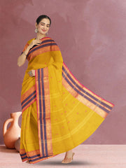 Yellow Handloom Kanchi Cotton Saree 10071795