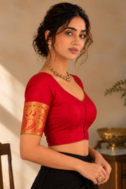 Red Kanjivaram Soft Silk Blouse 10076986