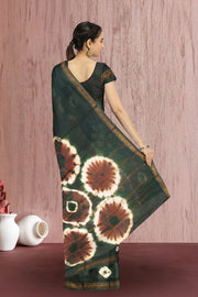 Brown Handcrafted Sungudi Cotton Saree 10074931