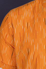 Ikat Cotton Men's Short Kurta With Slim-Fit Design & Front Pocket 10076949