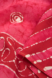 Hot Pink Batik Printed Muslin Silk saree - Avishya
