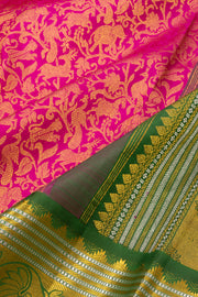 Magenta Pink Knakjivaram Pure Silk Saree 10077172