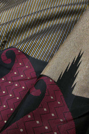 Black Pure Zari Kanjivaram Silk Saree 10063130