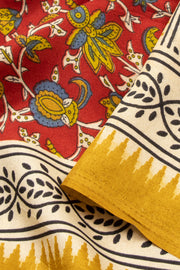 Red Kashmiri Printed Silk Saree 10075994