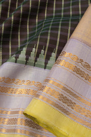 Black Handloom Gadwal Kuttu Silk Saree