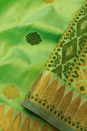 Green Handloom Assam Silk Saree - Avishya