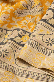 Yellow Kashmiri Printed Silk Saree 10075993