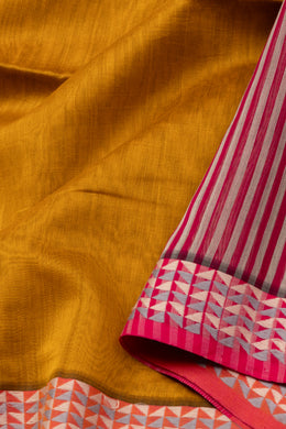 Brown Maheshwari Silk Cotton Saree 10076358