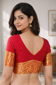 Red Kanjivaram Soft Silk Blouse 10076986