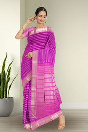 Barney Purple Korvai Kanjivaram Silk Saree 10075627